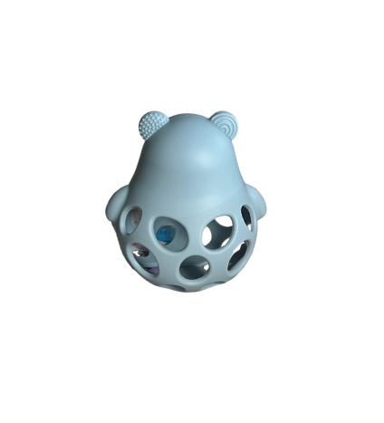 Silicone Squishable Bear Teether, Blue