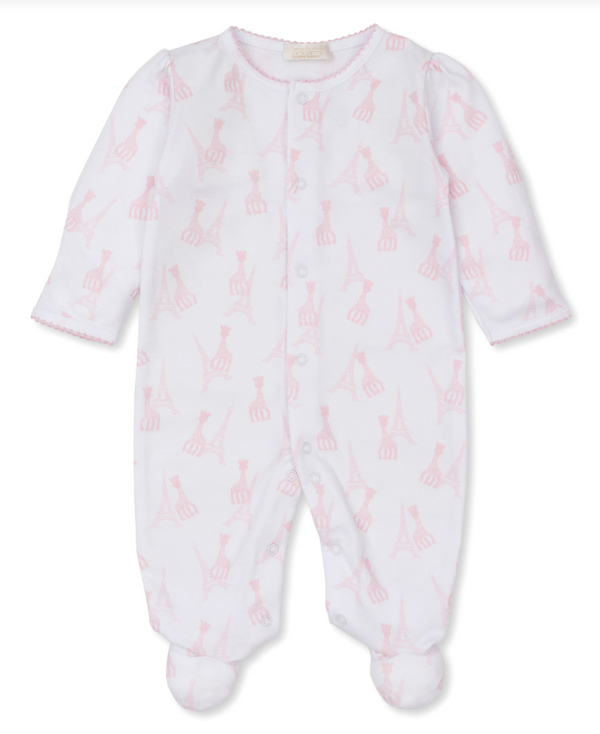 Sophie La Girafe On Tour Print Footie, Pink