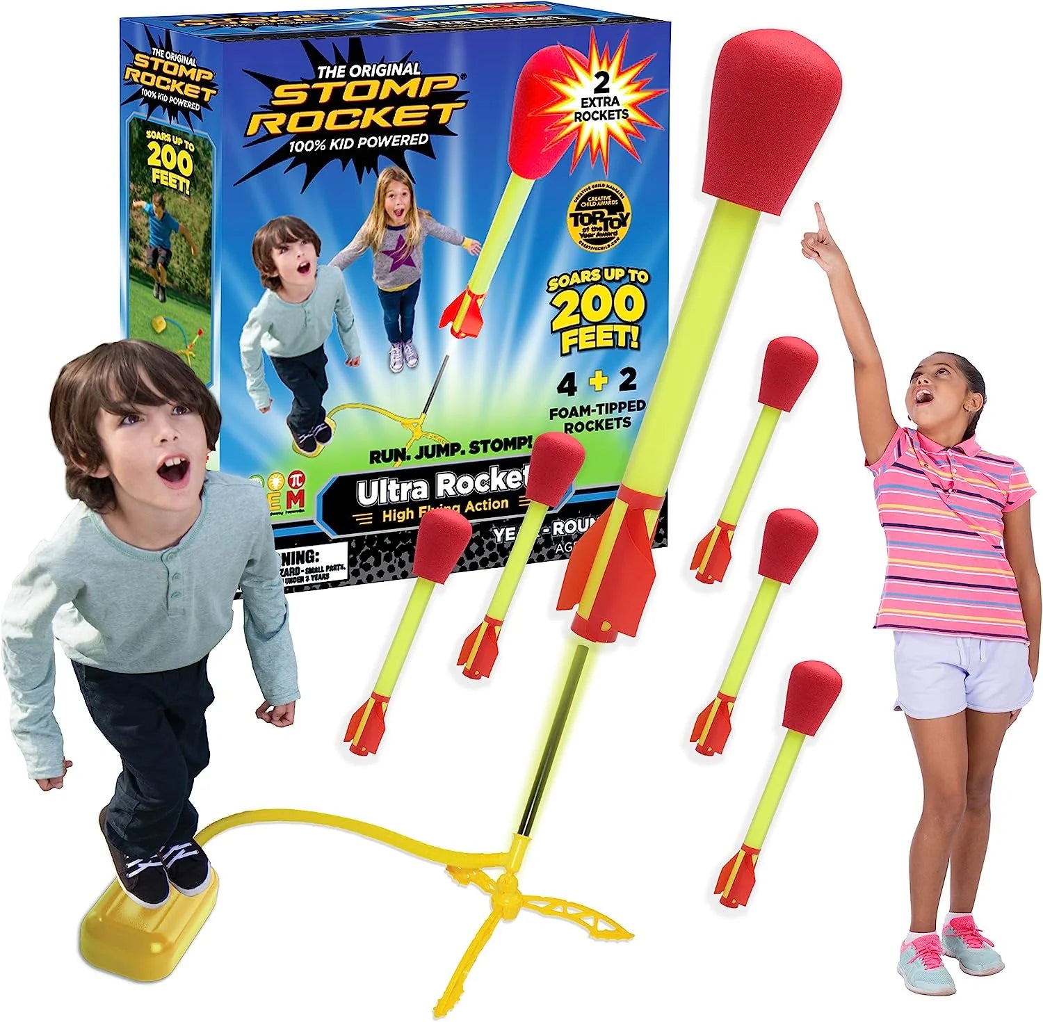 Paper Stomp Rockets Stomp Rocket® The Original Ultra Rocket Launcher - 6 Rockets! – Kids 'N ...