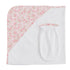 Baby Club Chic Cute Velvet Petals Printed Pima Hooded Towel with Mitt Set