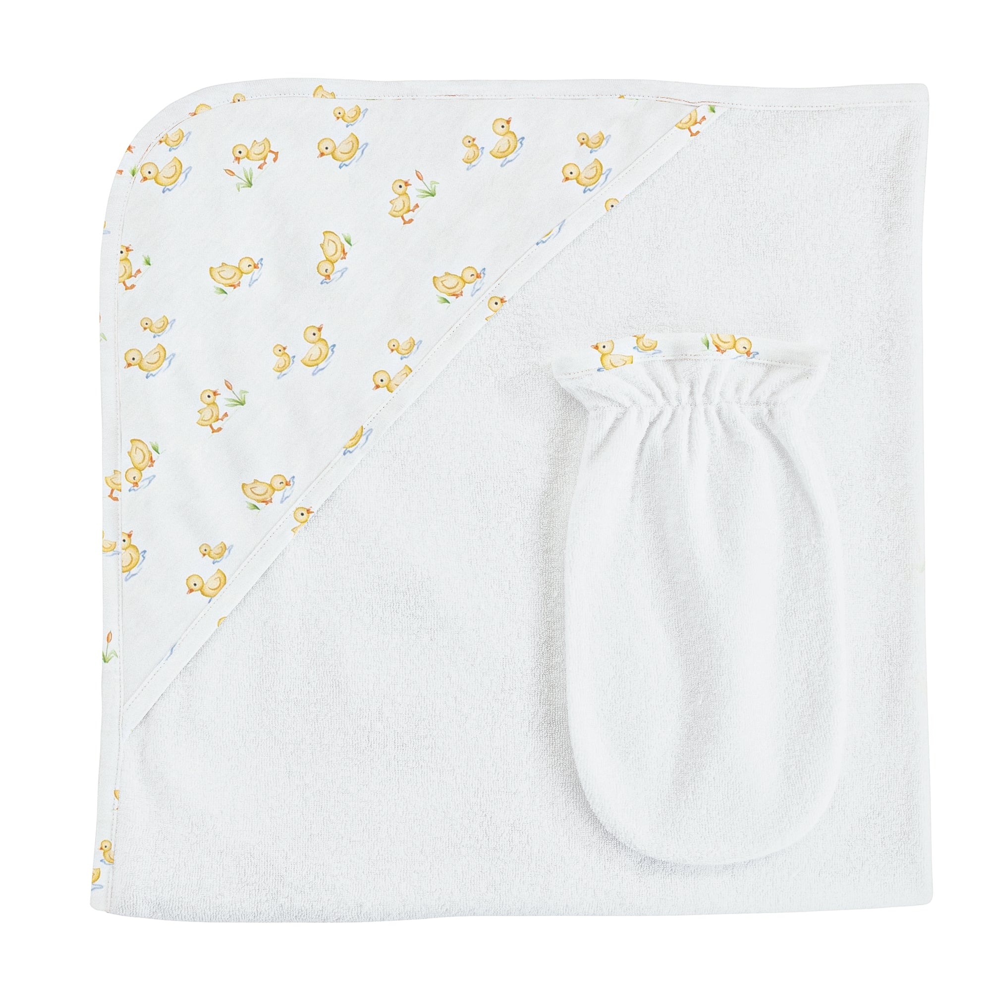 Baby Duckies, Hooded Towel with Mitt Set