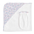 Baby Club Chic Tiny Soft Floral Printed Pima Hooded Towel with Mitt Set