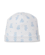 Teddy Bear Time Blue Jacquard Hat