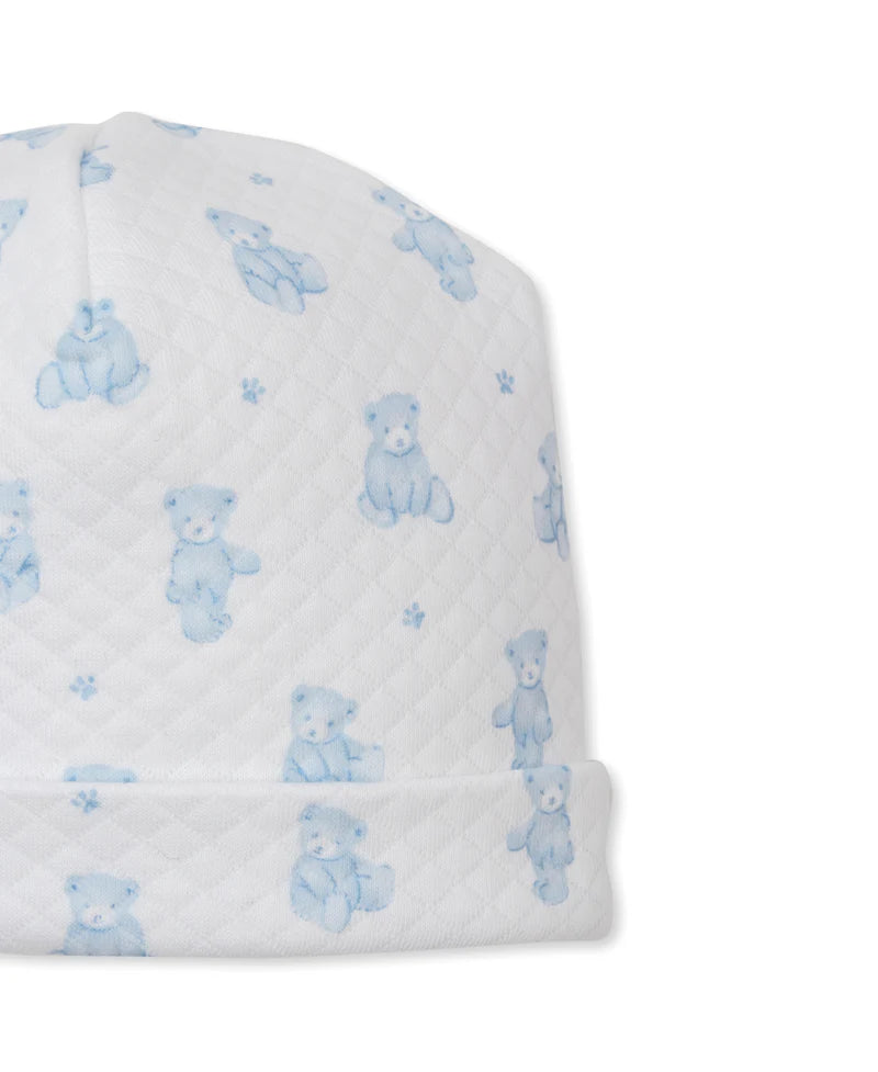 Teddy Bear Time Blue Jacquard Hat