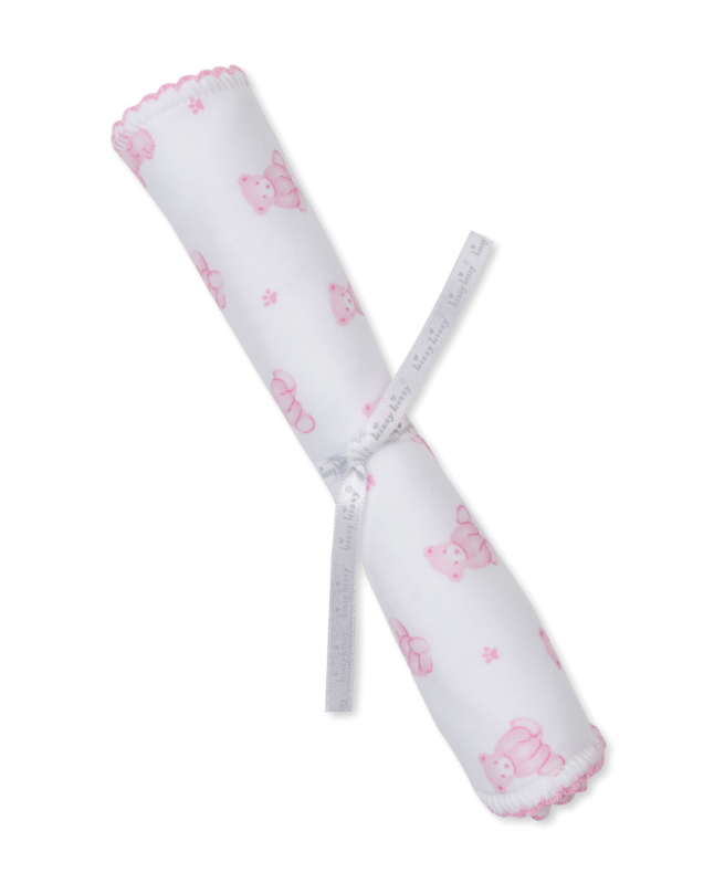 Teddy Bear Time Burp Cloth, Pink