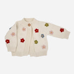 The Blueberry Hill Cotton Flower Cardigan Color Baby Sweaters Clothing