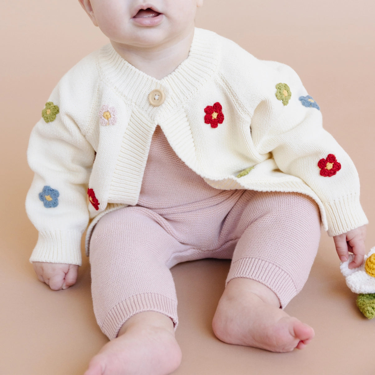 The Blueberry Hill Cotton Flower Cardigan Color Baby Sweaters Clothing