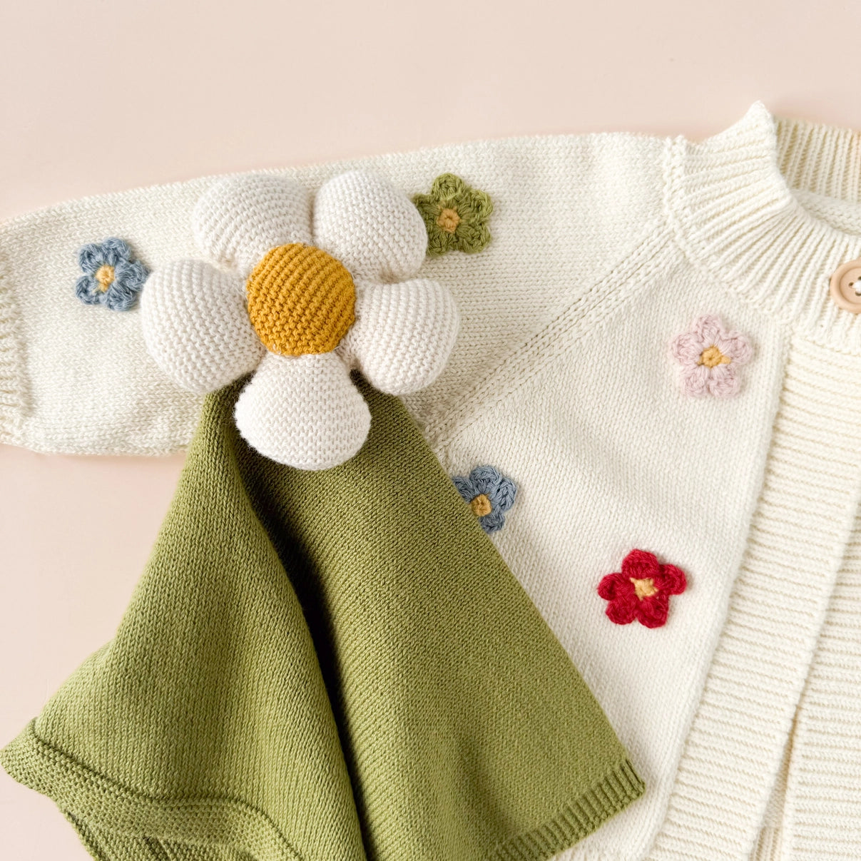 The Blueberry Hill Cotton Flower Cardigan Color Baby Sweaters Clothing