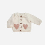 The Blueberry Hill Heart Cardigan Blush Baby Girls Clothing Valentine's Sweater