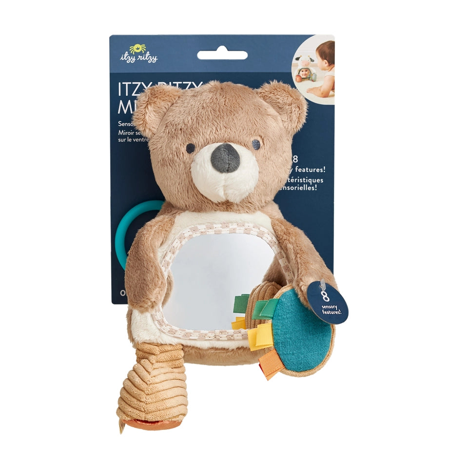 Itzy Ritzy Theo the Bear - Itzy Bitzy Mirror™ Travel + Tummy Time Toy