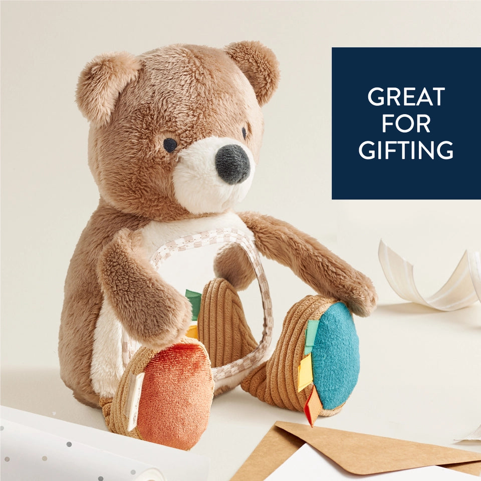 Itzy Ritzy Theo the Bear - Itzy Bitzy Mirror™ Travel + Tummy Time Toy