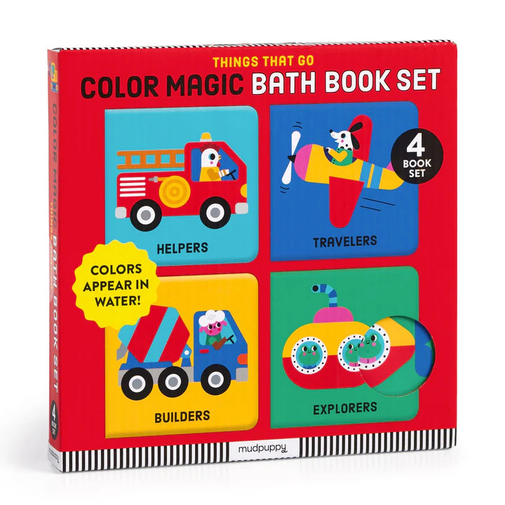 Mudpuppy Things That Go Color Magic Bath 4 Book Set