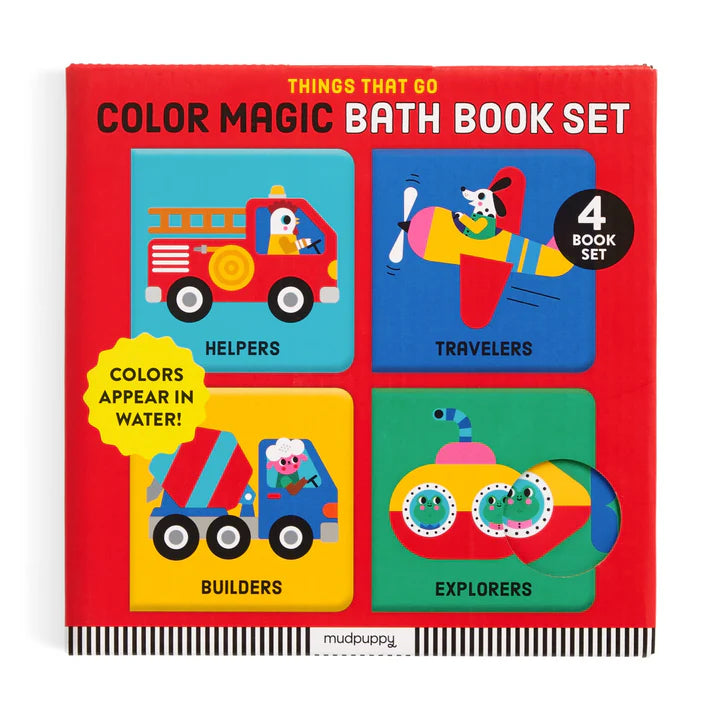 Mudpuppy Things That Go Color Magic Bath 4 Book Set