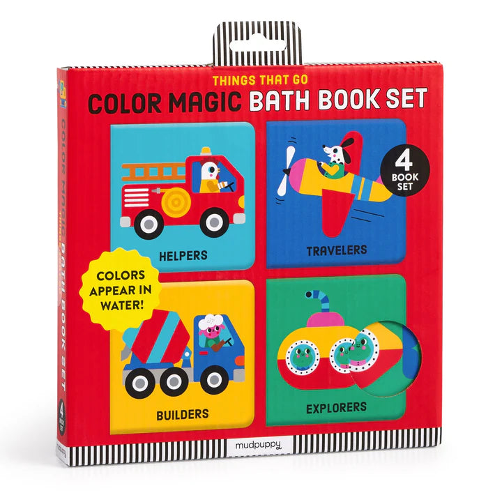 Mudpuppy Things That Go Color Magic Bath 4 Book Set