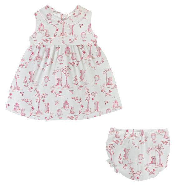 Toile de Jouy, Dress Set with Round Collar