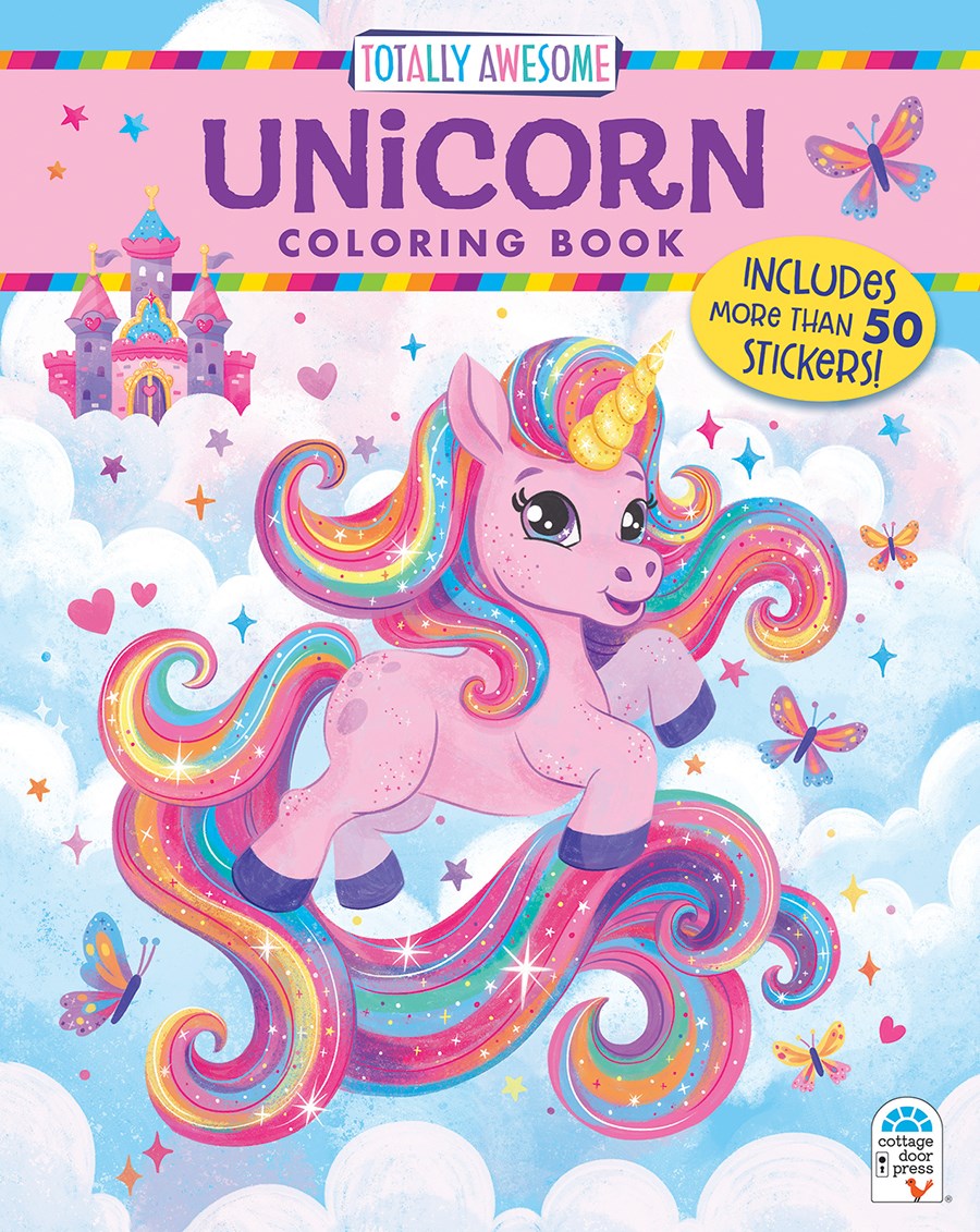 Cottage Door Press Totally Awesome Unicorn Coloring Book with Stickers