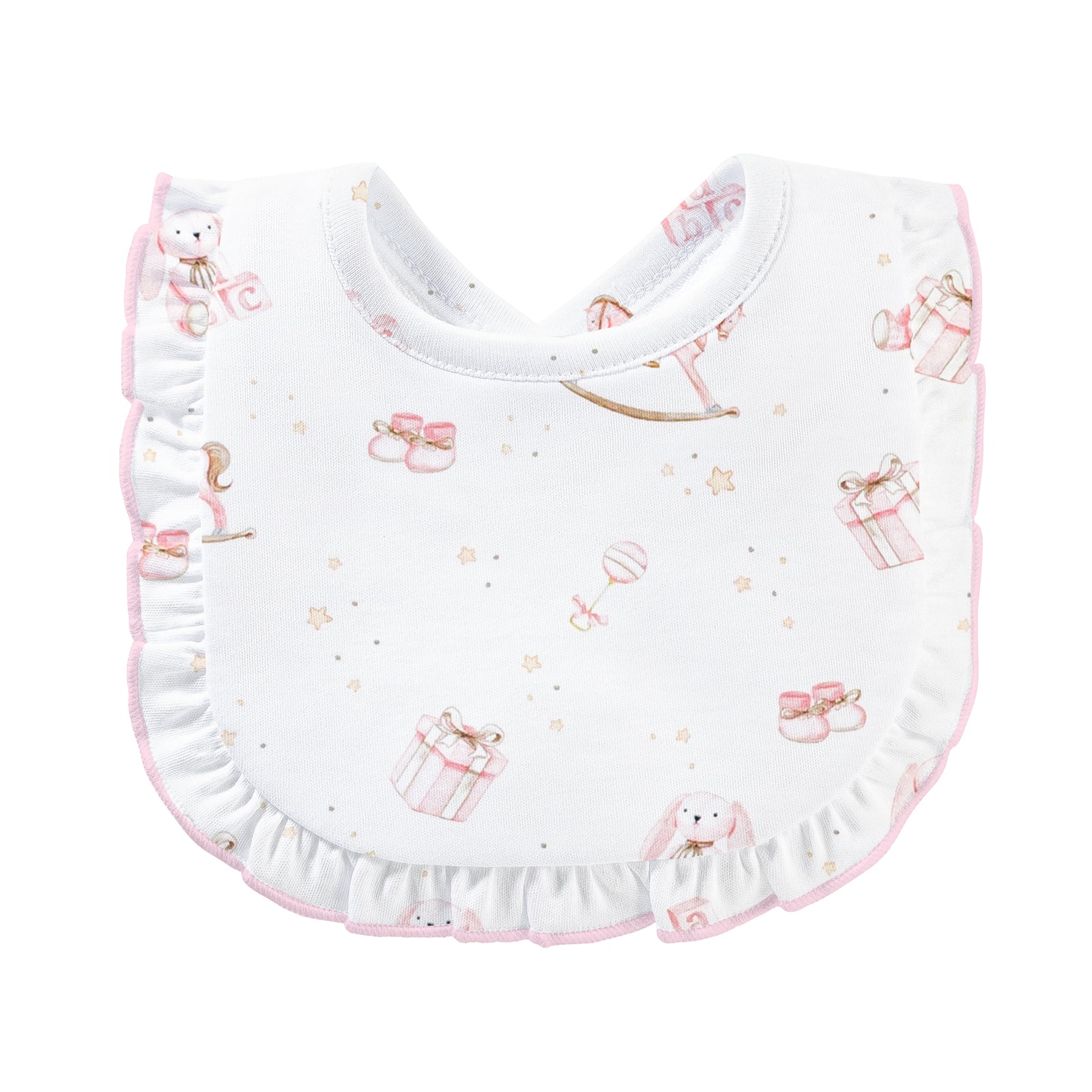 Baby Club Chic Toys - Pink, Bib with Ruffle