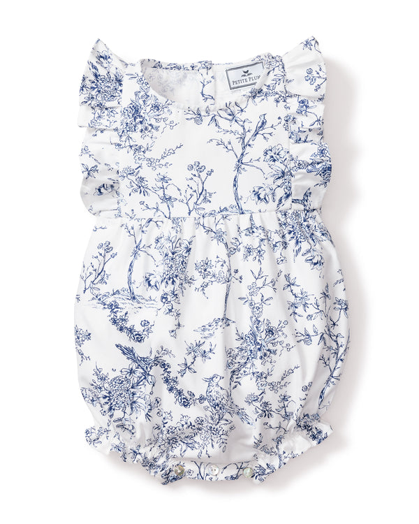 Baby's Twill Ruffled Romper, Timeless Toile