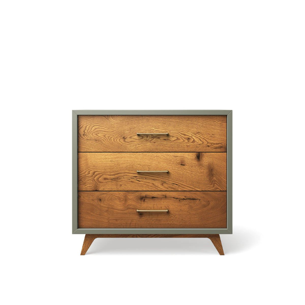 Single Dresser Vintage Grey with Gold Handles