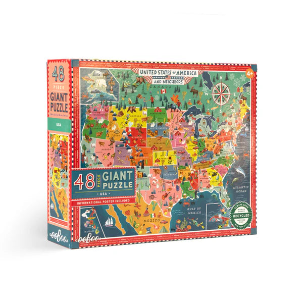 USA Map 48 Piece Giant Puzzle