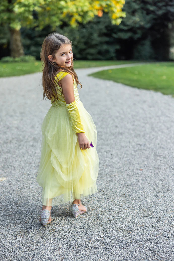 Great Pretenders Velvety Soft Yellow Princess Gown with Arm Warmers