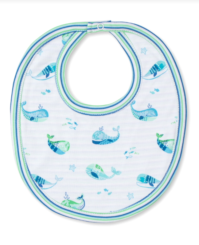 Watercolor Whales Bib