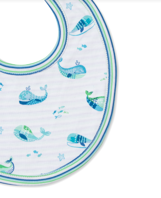 Watercolor Whales Bib