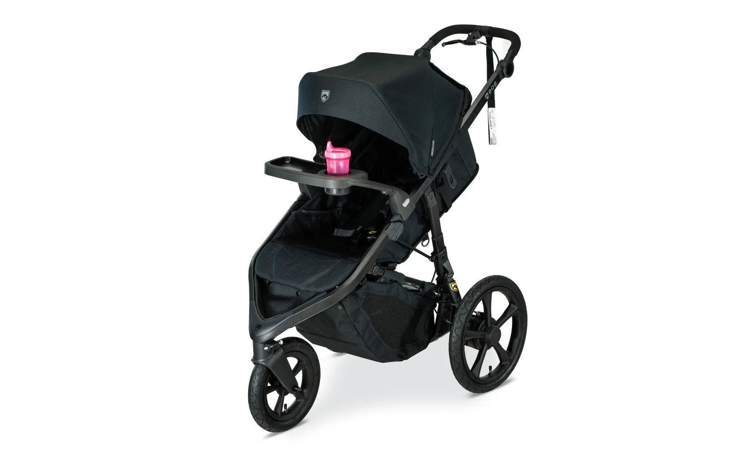 Wayfinder Jogging Stroller with sippy cup in Snack Tray  cup holder