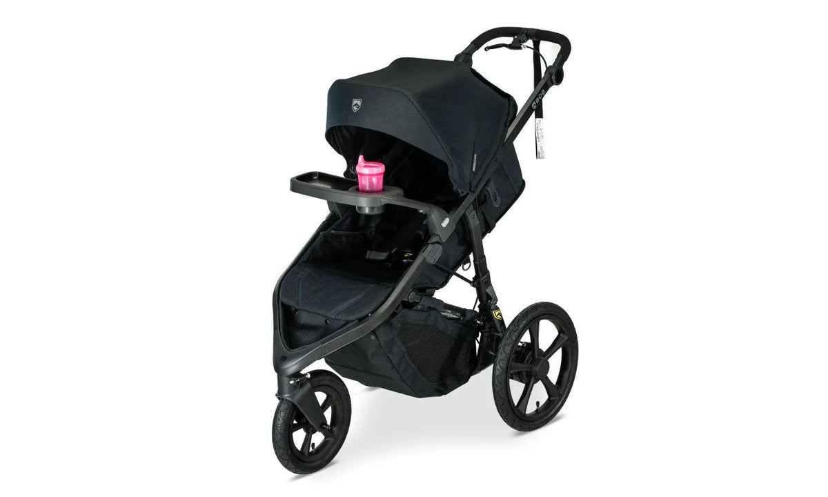Wayfinder Jogging Stroller with sippy cup in Snack Tray  cup holder