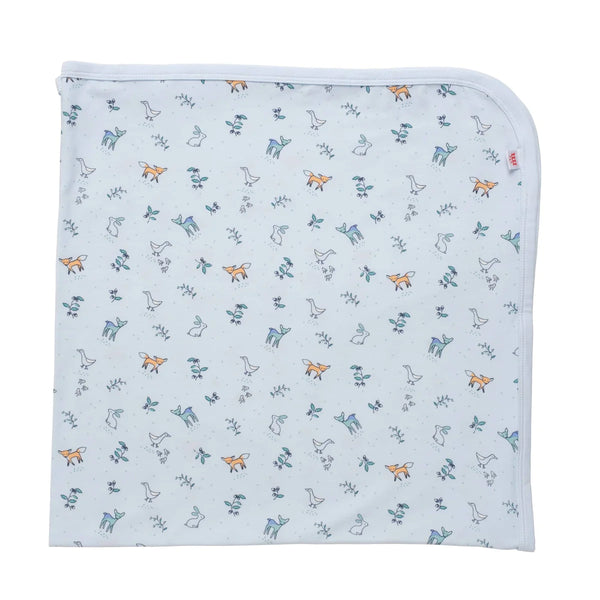 Woodsy Tale Modal Soothing Swaddle Blanket, Blue