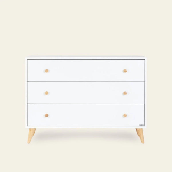 Austin 3-Drawer Dresser, White/Natural