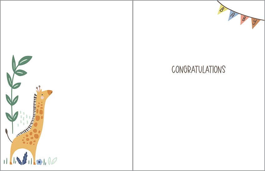 Gina B Designs Card - Giraffe and Monkey
