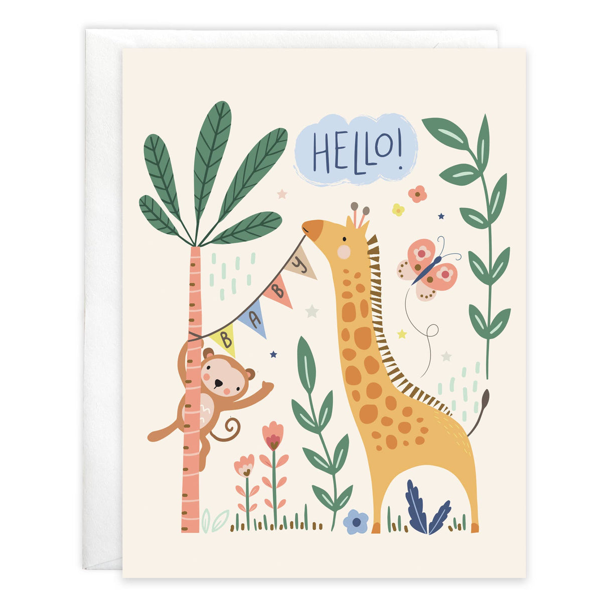 Gina B Designs Card - Giraffe and Monkey