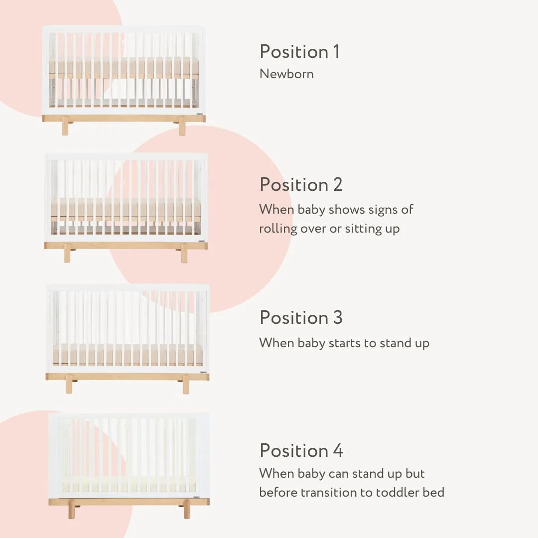 Bliss 4-in-1 Convertible Crib, White/Natural
