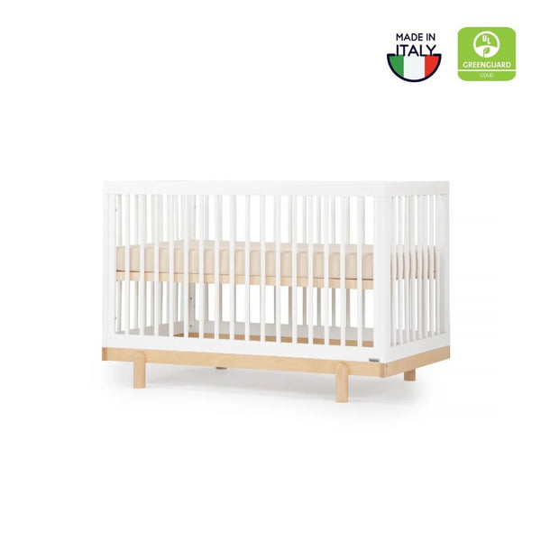 Bliss 4-in-1 Convertible Crib, White/Natural