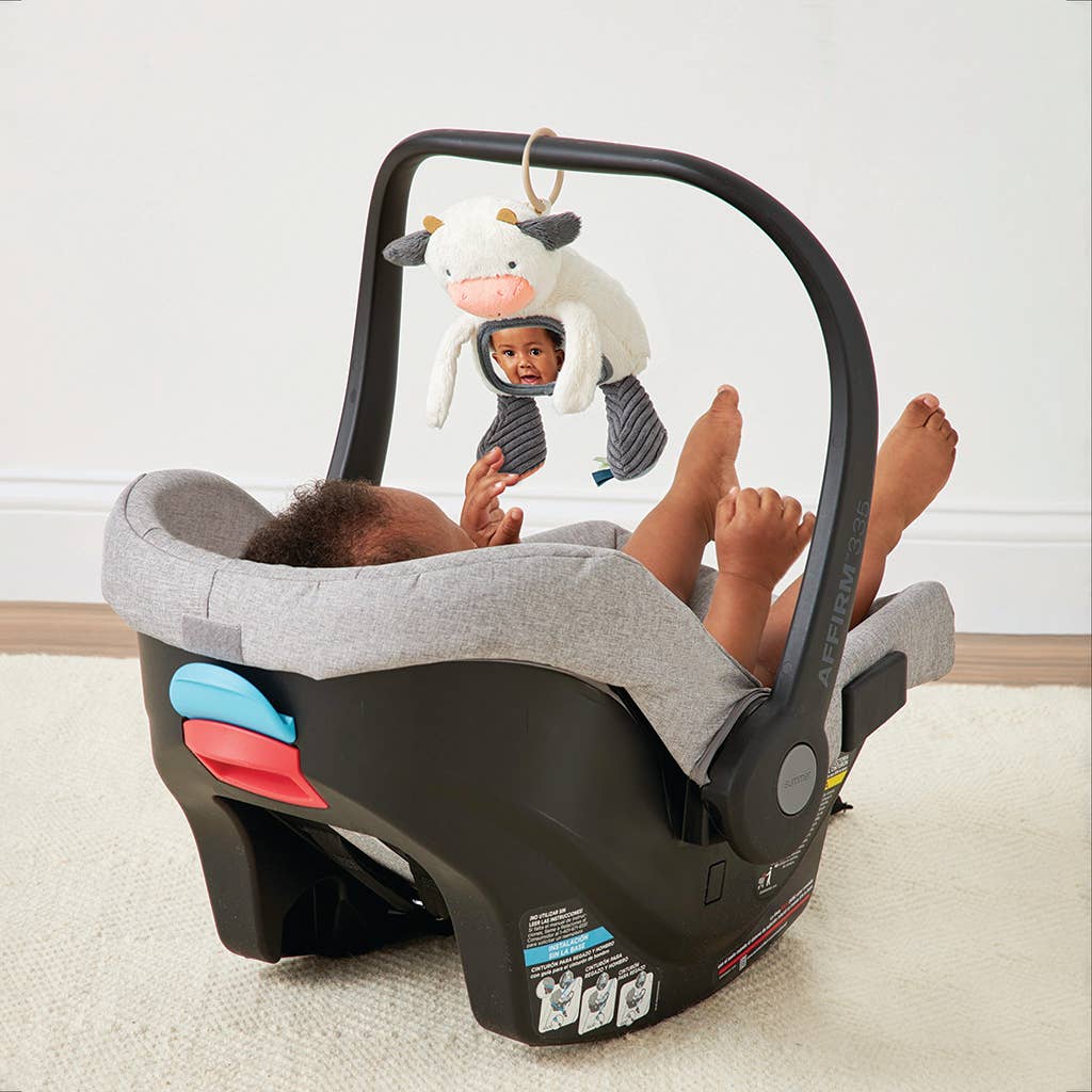 Itzy Ritzy Carmen The Cow - Itzy Bitzy Mirror™ Travel + Tummy Time Toy