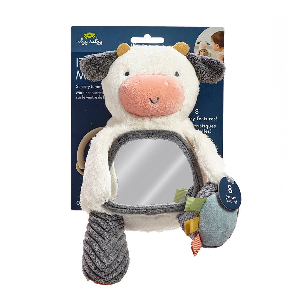 Itzy Ritzy Carmen The Cow - Itzy Bitzy Mirror™ Travel + Tummy Time Toy