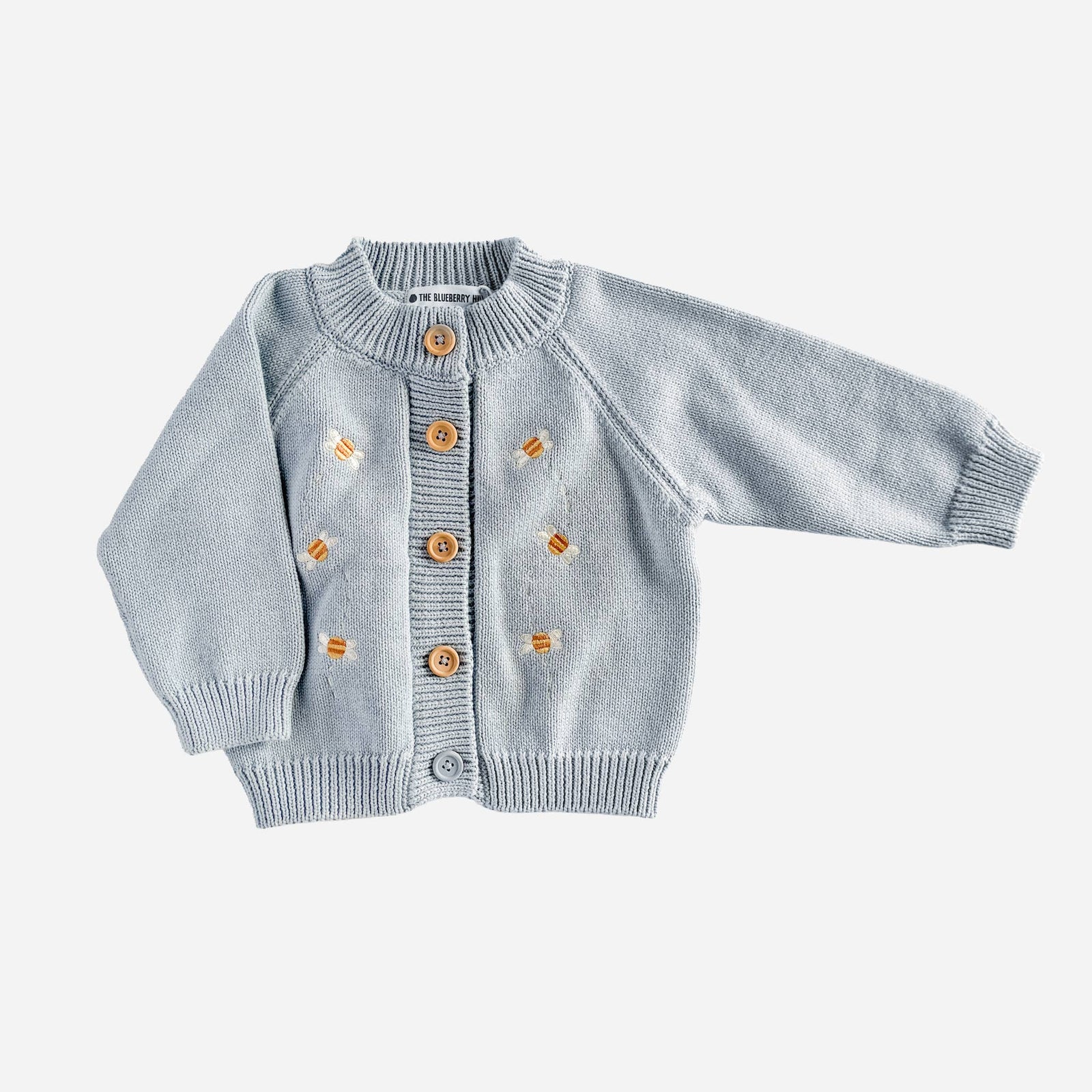 The Blueberry Hill Cotton Bee Embroidered Baby Cardigan