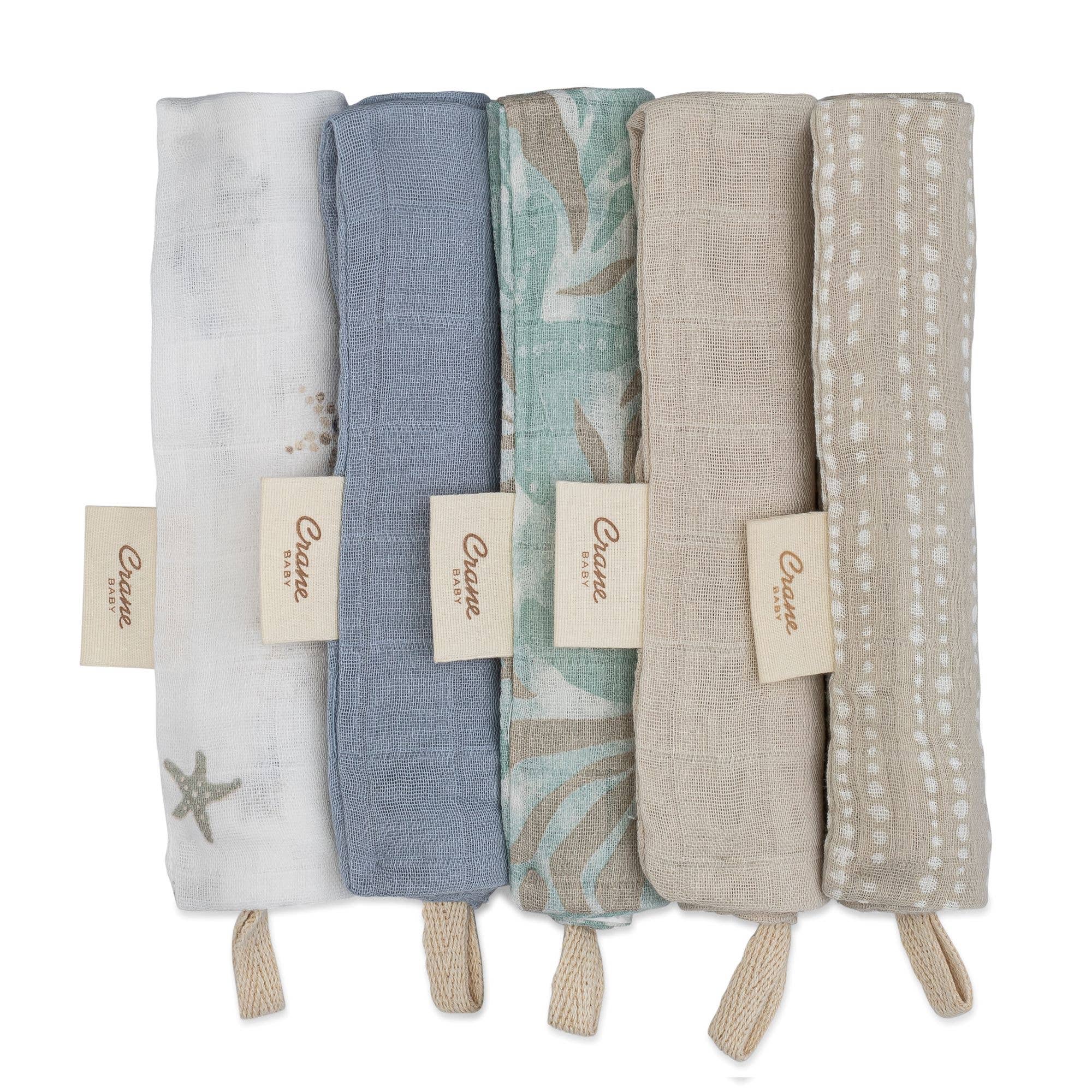 Crane Baby Cove 5-pc. Wash Cloth Set (Sea Life)