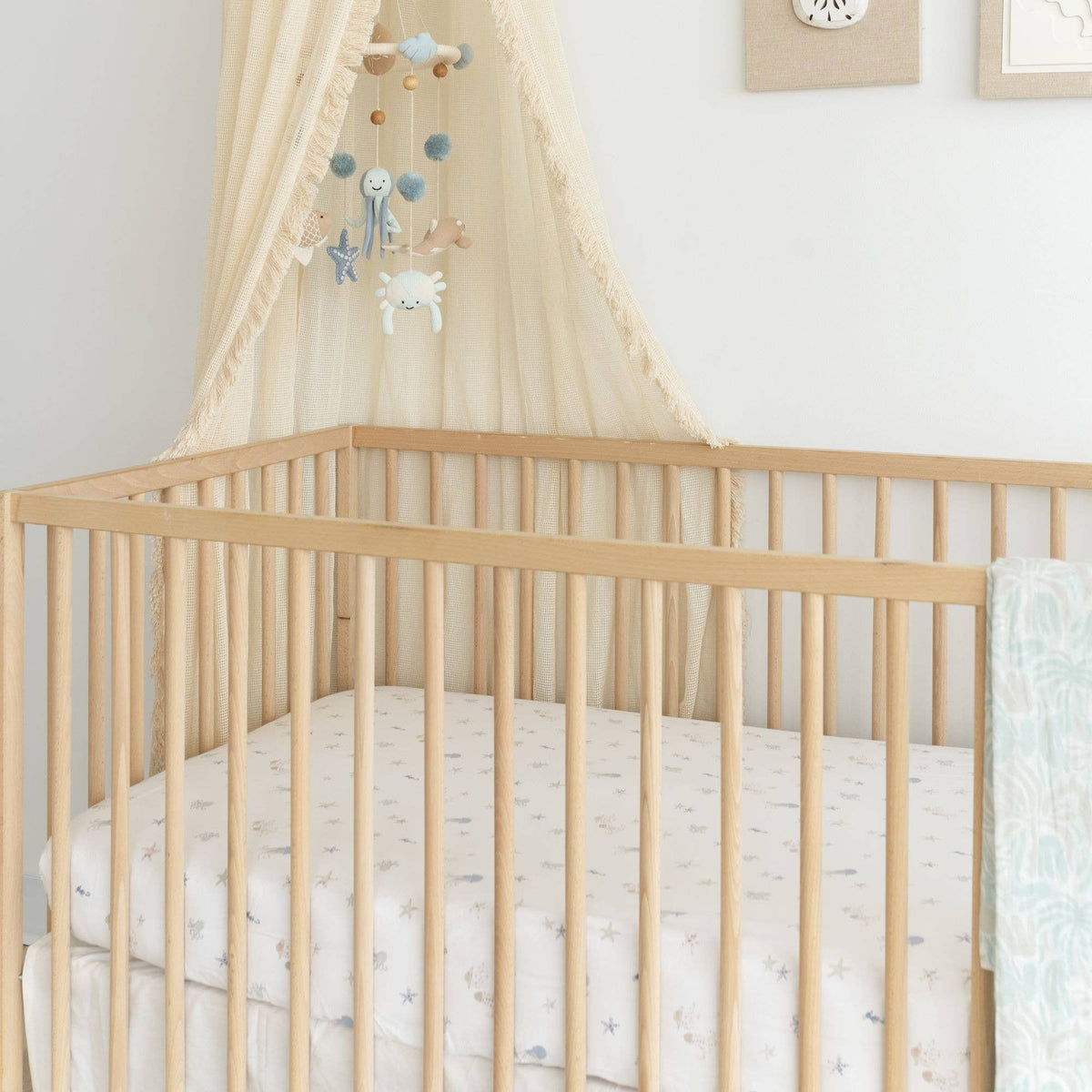 Crane Baby Cove Fitted Crib Sheet - Sea Life
