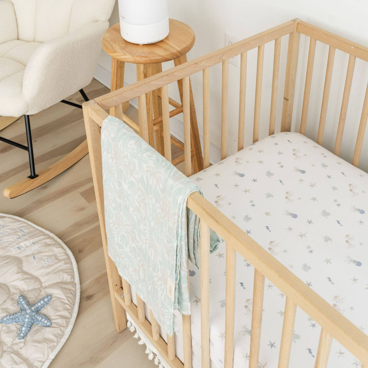 Crane Baby Cove Fitted Crib Sheet - Sea Life
