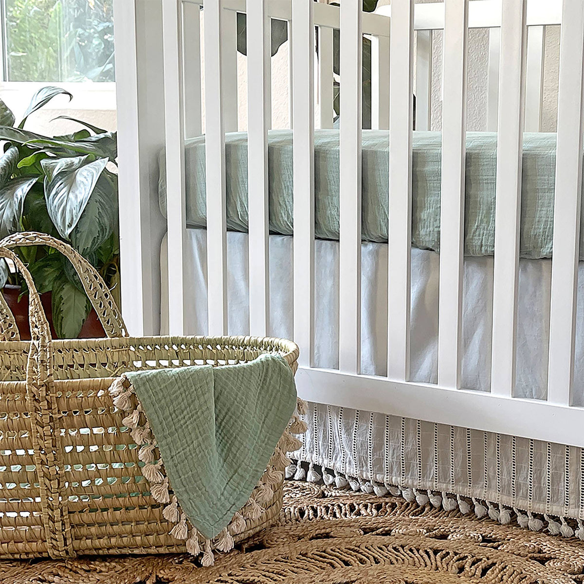 Crane Baby Crib Fitted Sheet - Evergreen