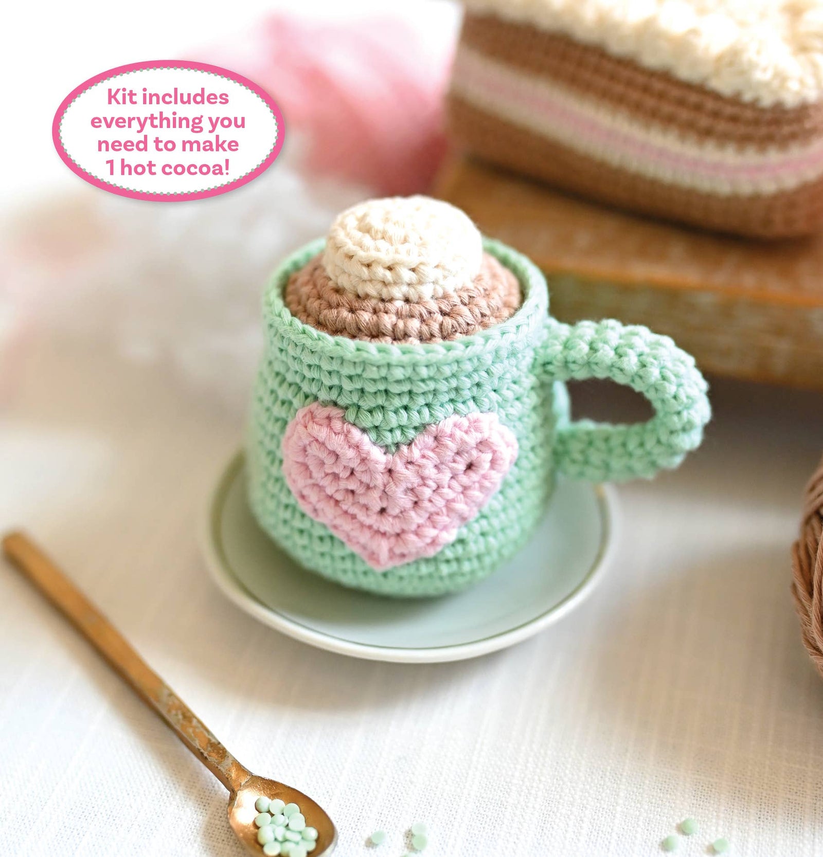 Schiffer Publishing Crochet Cafe Amigurumi Kit Hot Cocoa