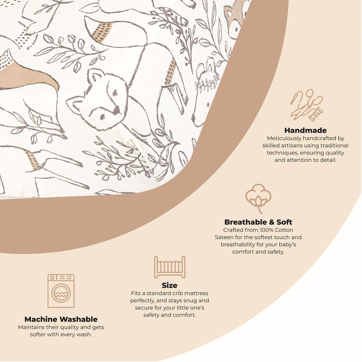 Crane Baby Ezra Crib Sheet - Woodland