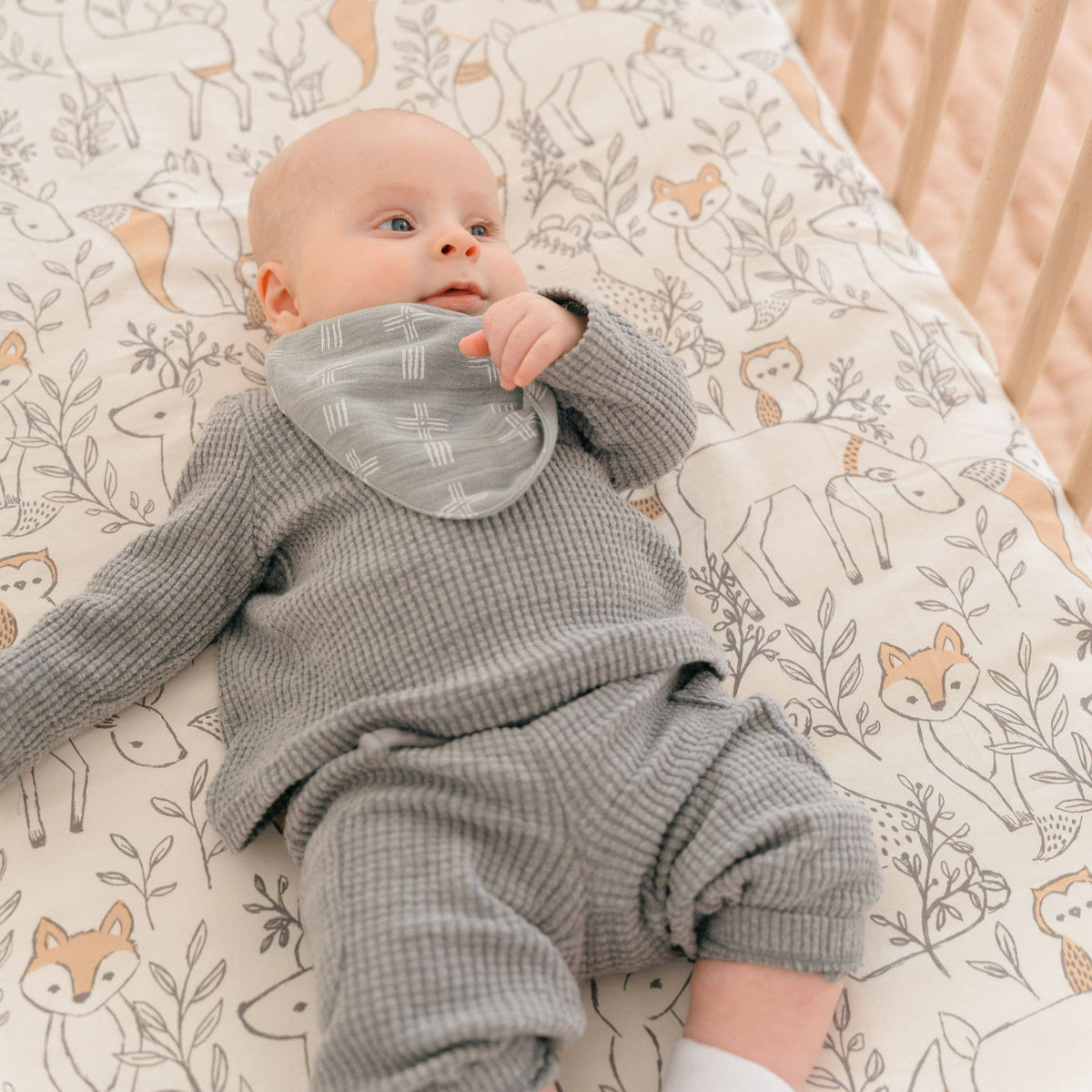 Crane Baby Ezra Crib Sheet - Woodland