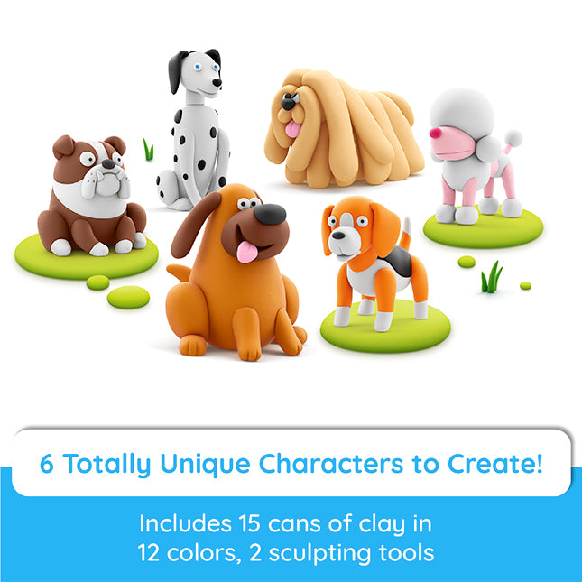 Fat Brain Toys Hey Clay Dog Buddies - 15 Can Modeling Air-Dry Clay