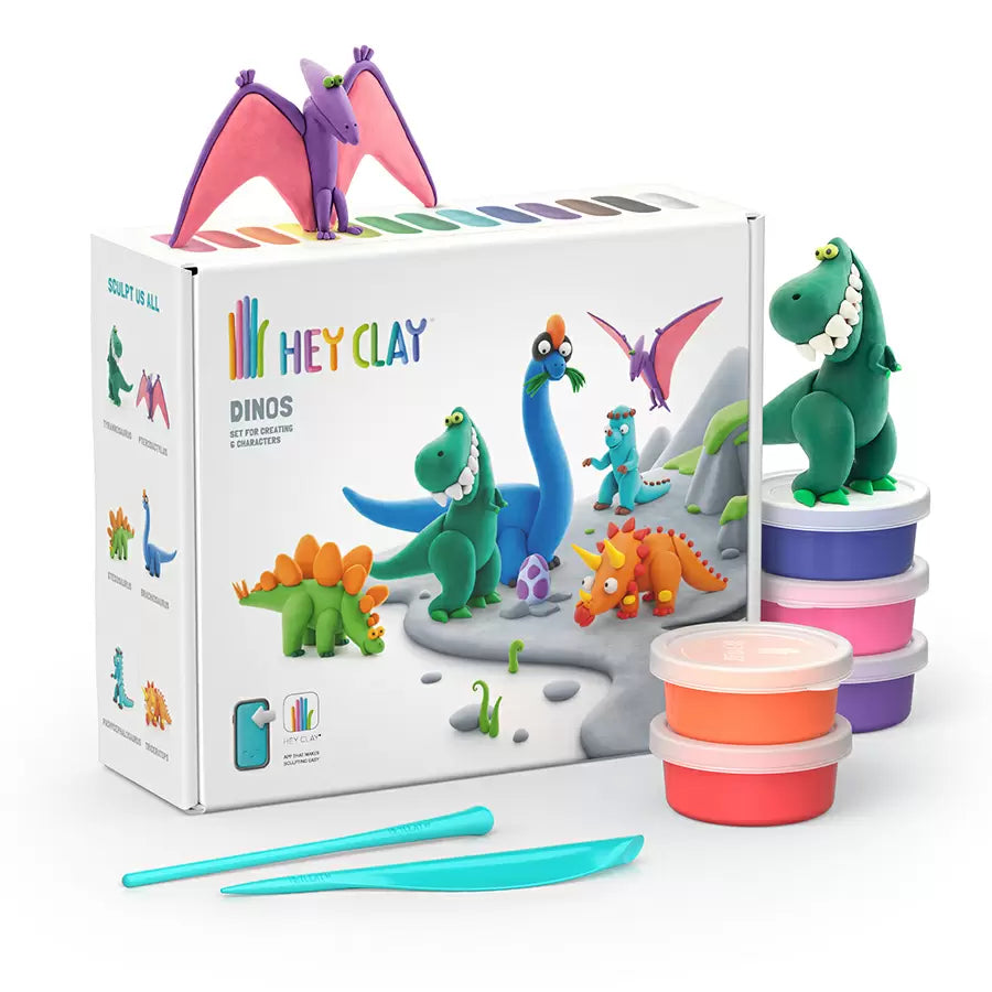 Fat Brain Toys Hey Clay Dinosaurs - 15 Can Modeling Air-Dry Clay