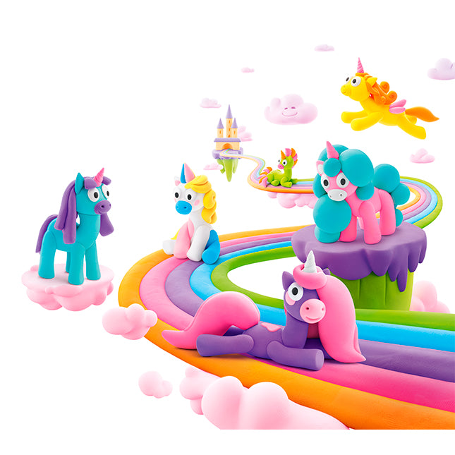 Fat Brain Toys Hey Clay Rainbow Unicorns - 15 Can Modeling Air-Dry Clay