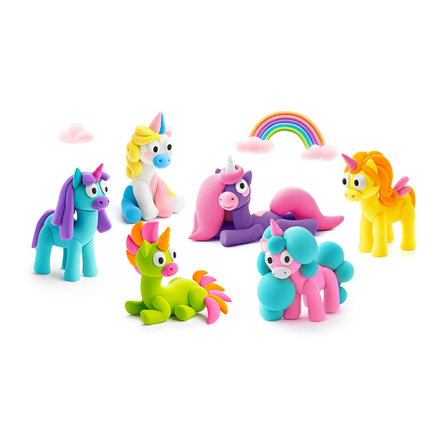 Fat Brain Toys Hey Clay Rainbow Unicorns - 15 Can Modeling Air-Dry Clay
