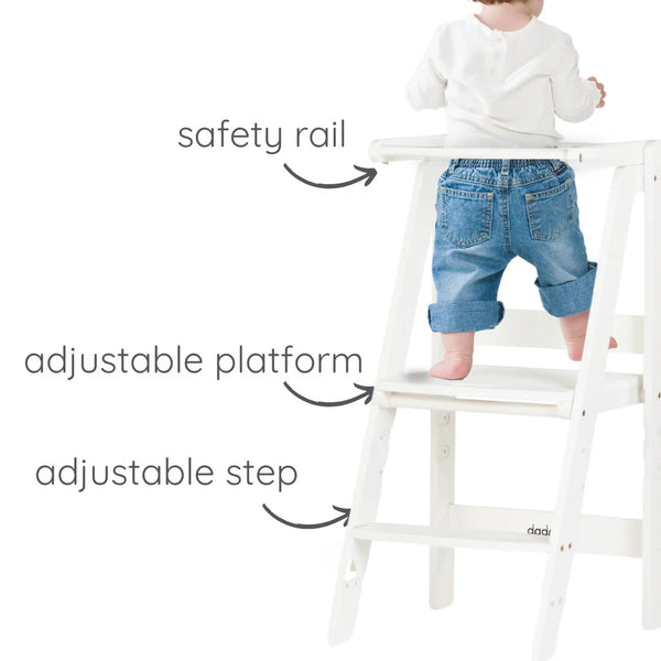 Folding Toddler Tower, White